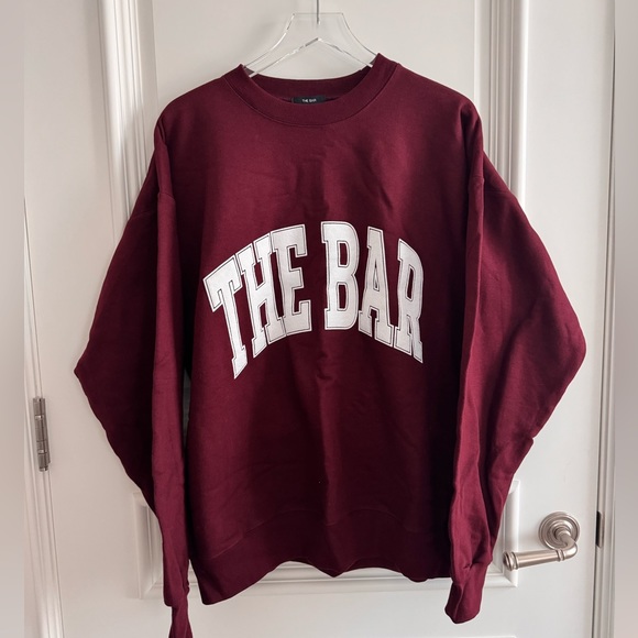 The Bar Varsity Sweatshirt Maroon NWT Same Day Ship - Picture 7 of 8